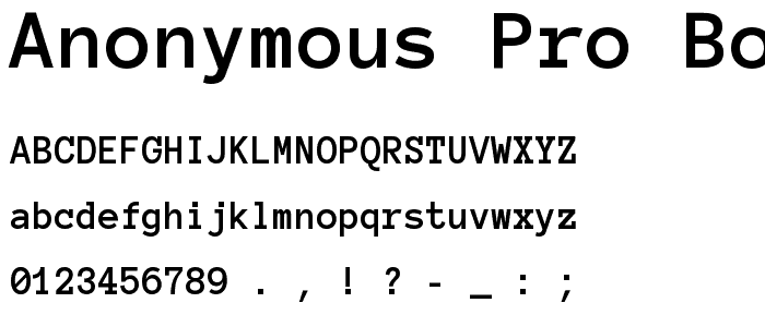 Anonymous Pro Bold font